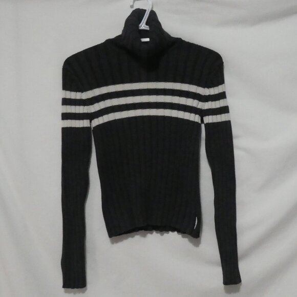 DKNY ACTIVE | medium | Striped Ribbed Turtleneck Long Sleeve Sweater - Picture 1 of 14